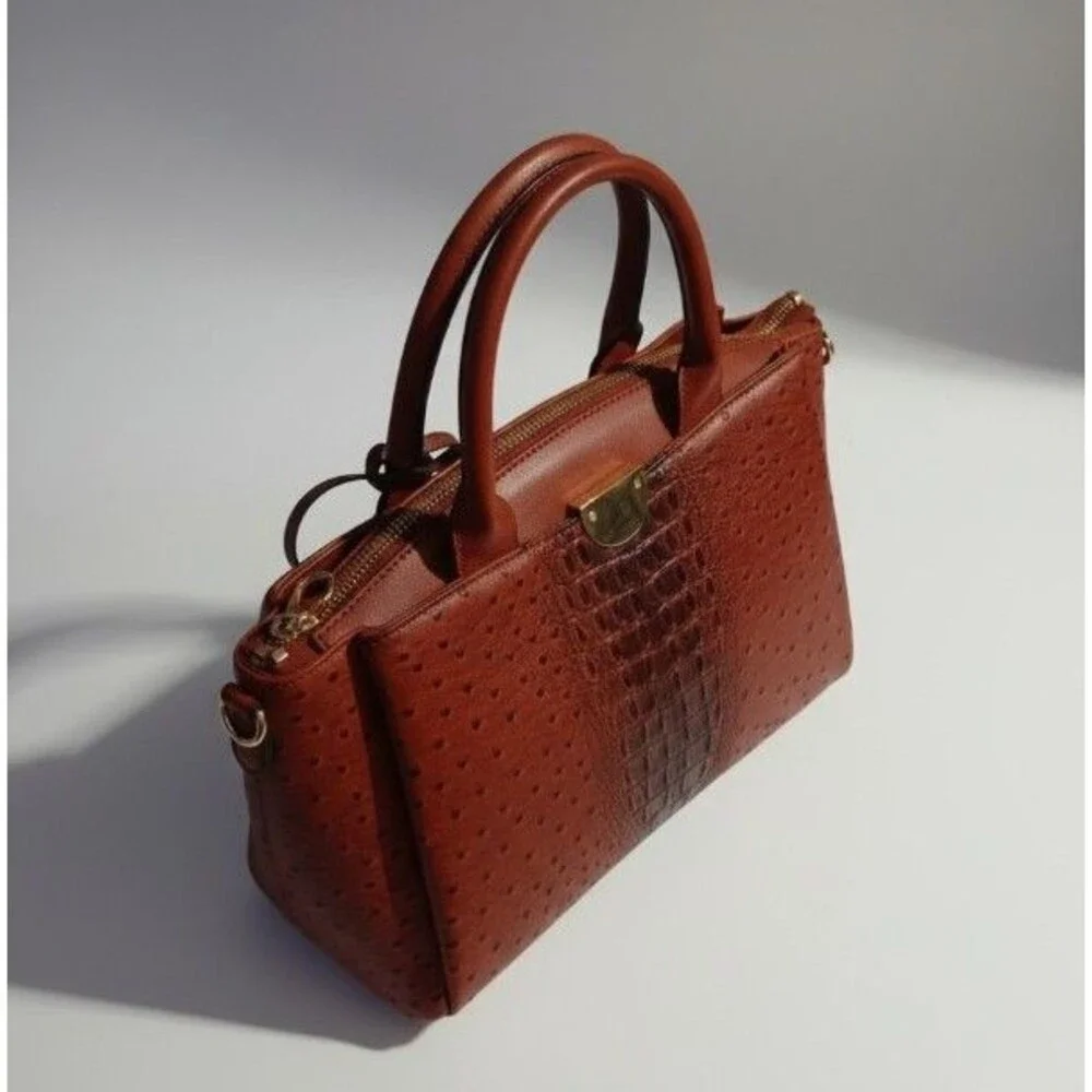 Faux Leather Ostrich Bag